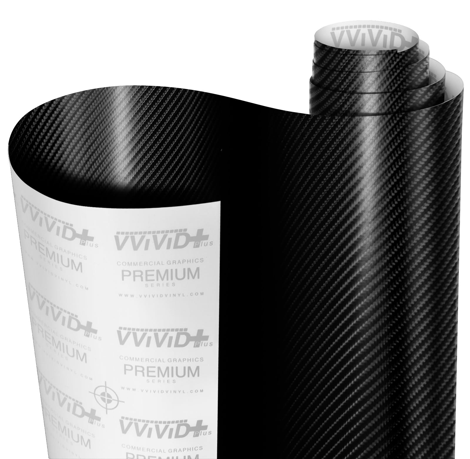 VViViD® Black True R Carbon Fiber Vinyl Wrap Roll with Air Release Technolo