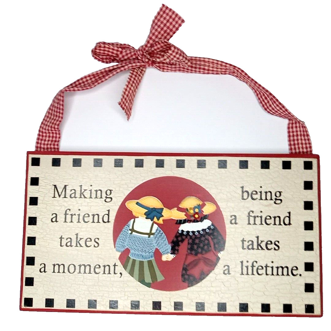 Vintage Wooden Friendship Sign Farmhouse Country Decor Wall Hanging Friend Gift