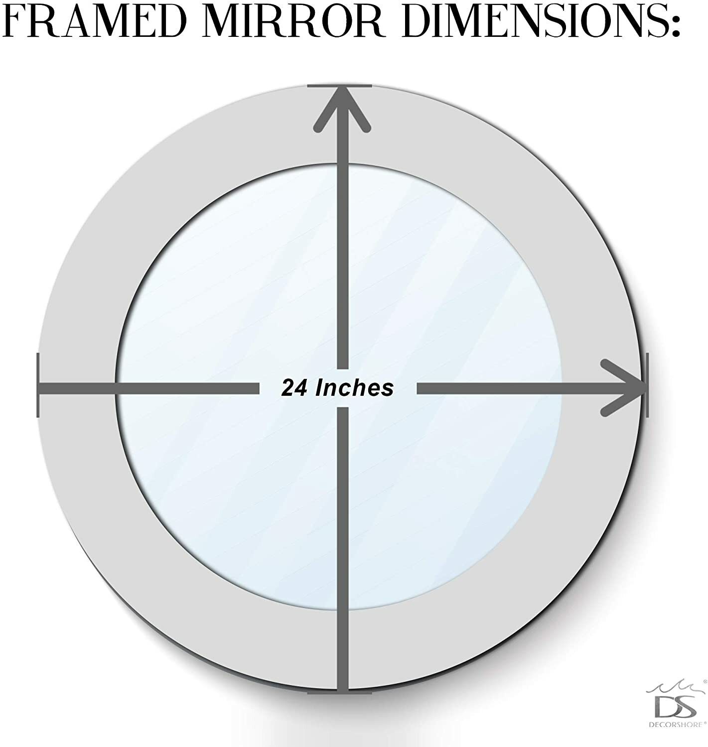 DecorShore 24″ Handmade Crackled Glass Mosaic Tile Framed Round Wall Mirror.