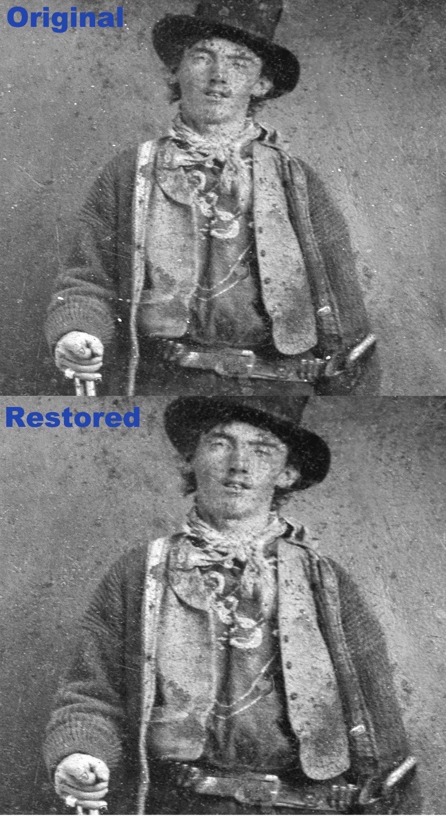 Decoration Poster.Interior design art.Billy the Kid photograph.RESTORED.6335a