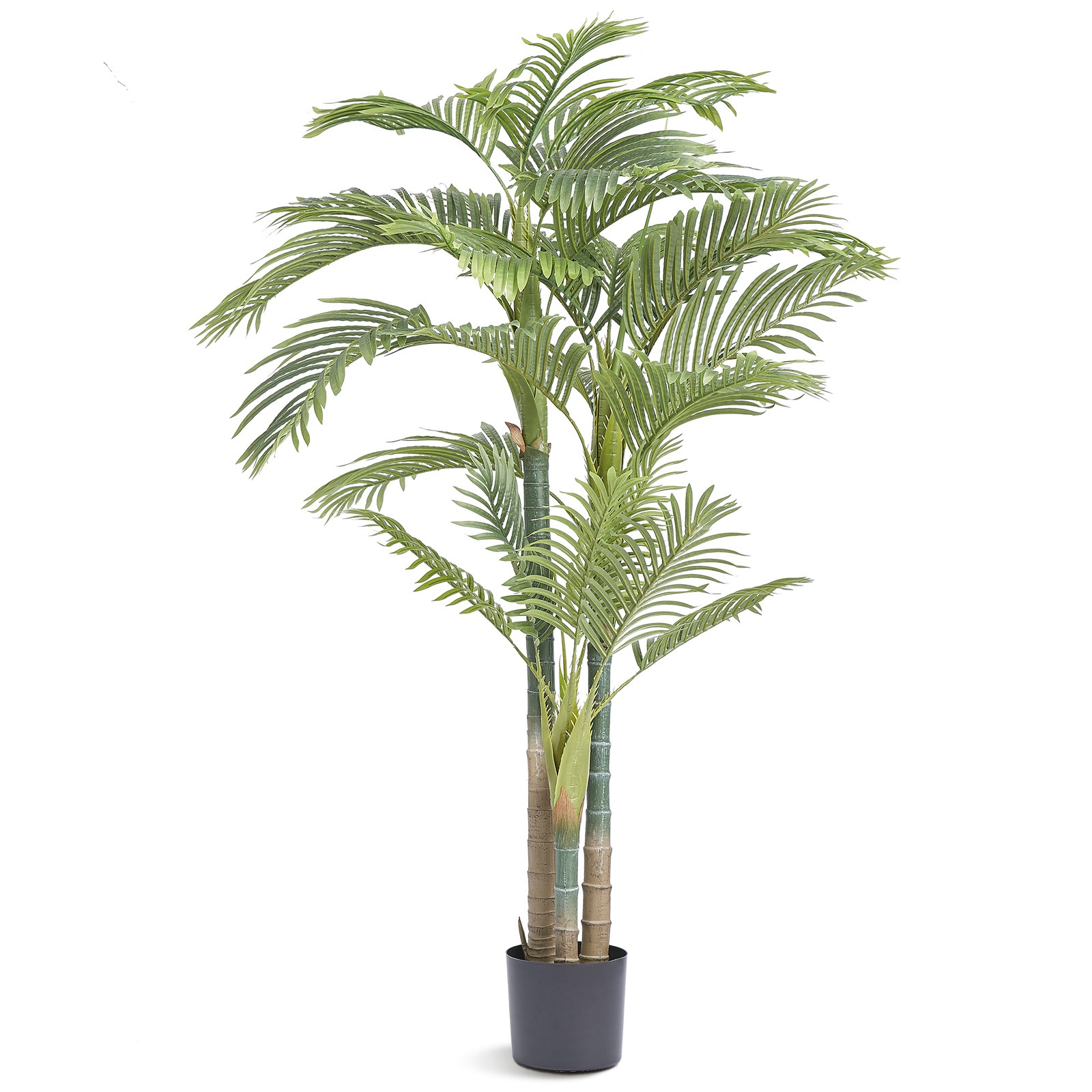 VEVOR Artificial Golden Cane Palm Tree 6.5ft Faux Silk Plant in Pot Home Decor