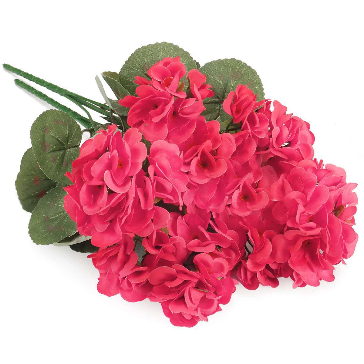 3 Bundles Artificial Red Geranium Silk Flowers for Home Party Outdoor Decor