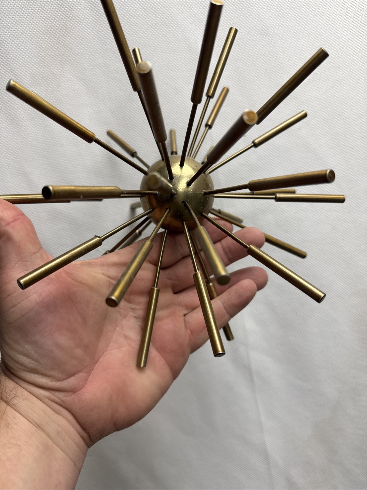 MCM Brass Sputnik Sculpture Decorative Object 9 1/2″ Diameter Starburst Atomic