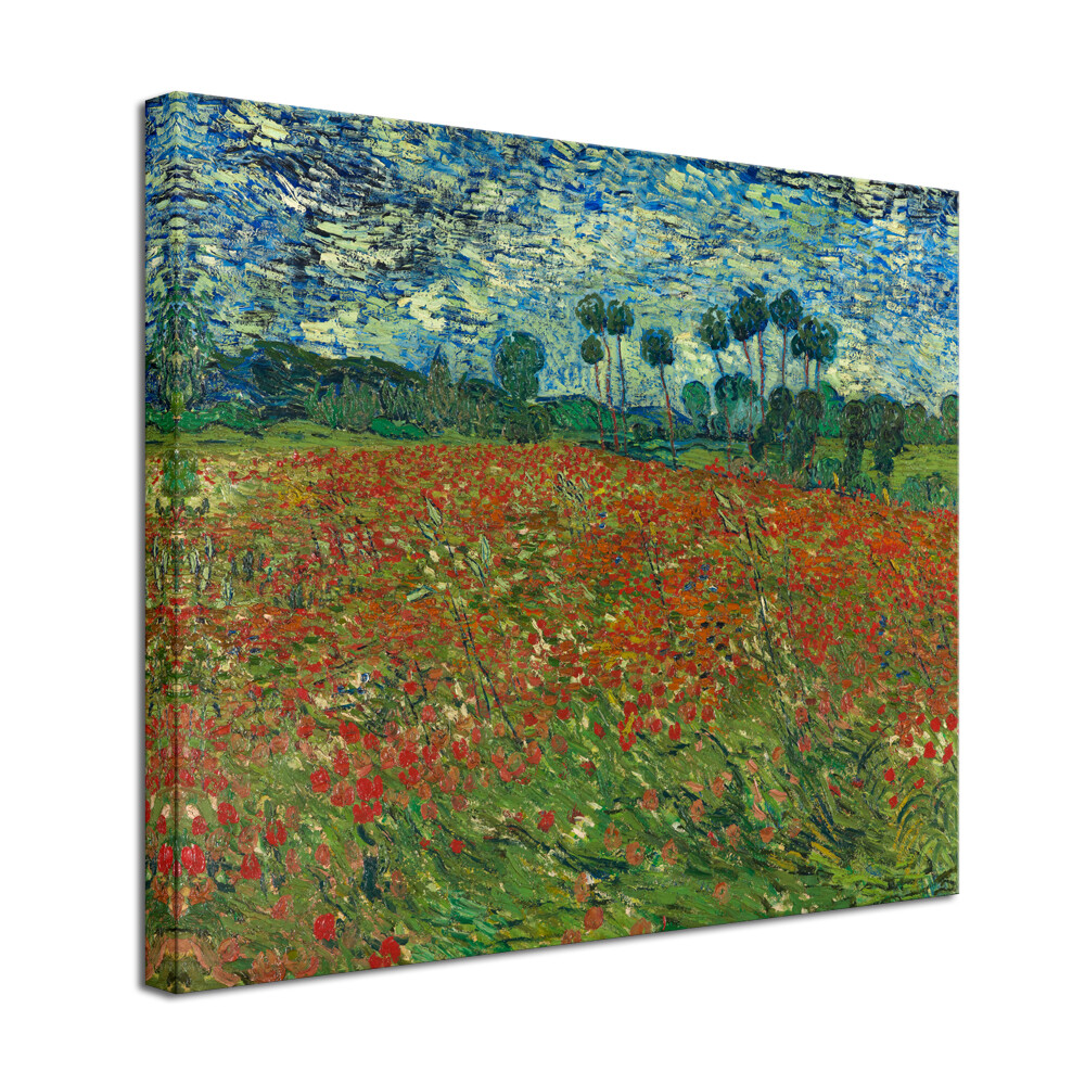 Poppy Field June 1890 Canvas Print Van Gogh Paintings Repro Wall Art Home Decor