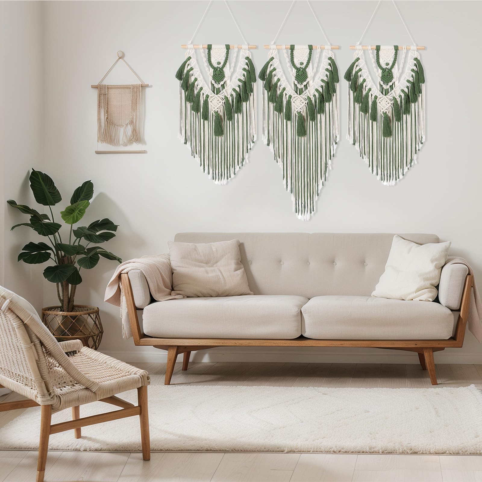 Large Boho Macrame Wall Hanging Wall Decor Bohemian Woven Handmade Tapestry w…