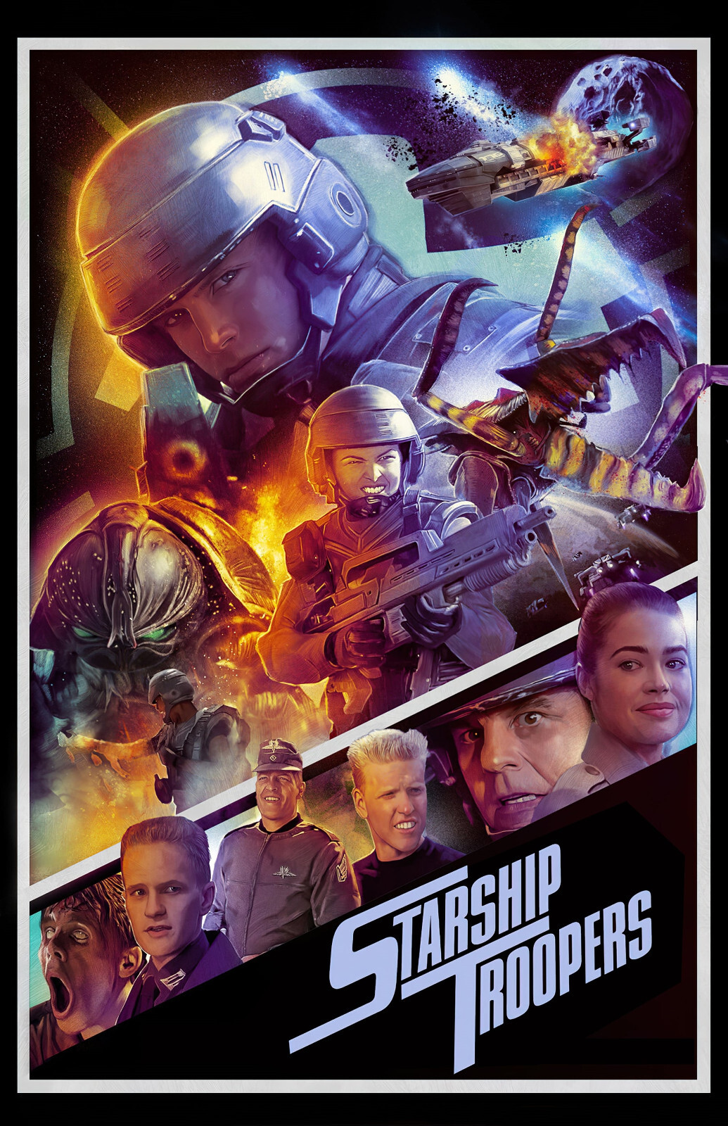 AA4314 Starship Troopers Film By Paul Verhoeven 1997 Crew Movie Poster 11×17