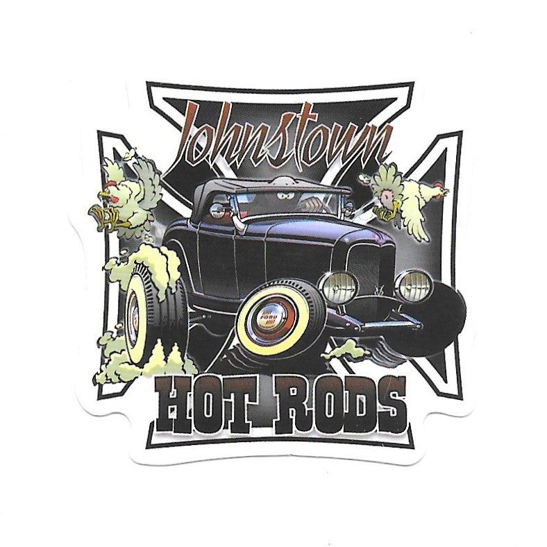 Johnstown Hot Rods Vinyl Sticker Die Cut Vintage Rat Rod Car Decal Retro Art