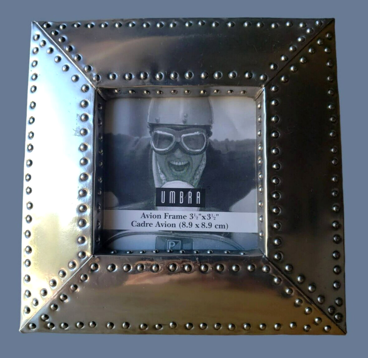 UMBRA Avion Metal Square Frame 6.25″X6.25″ Silver Rivet Frame Border 1.5″ X1.5″
