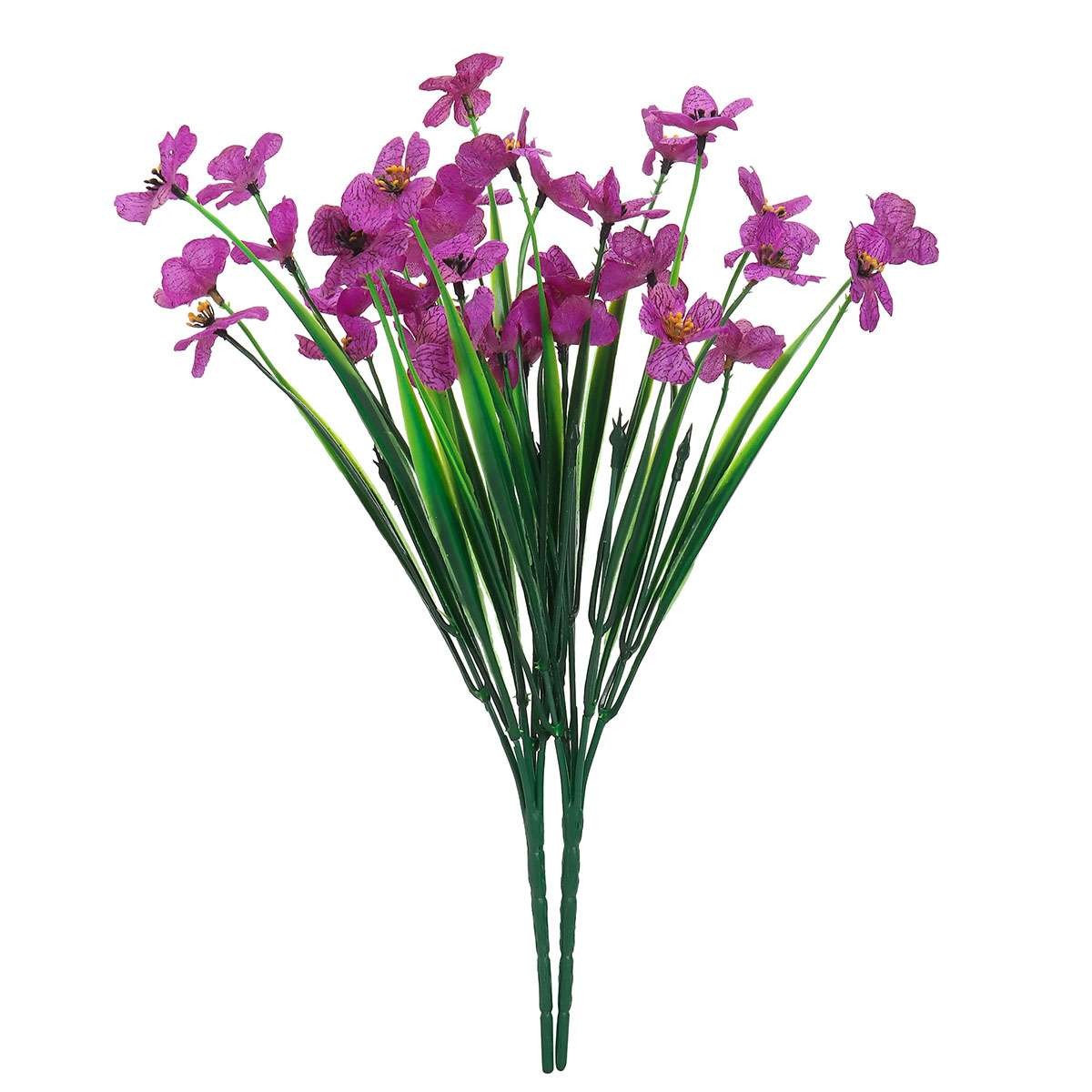 Lot Bundles Artificial Flowers Outdoor UV Resistant Fake Violet Plant Home Decor