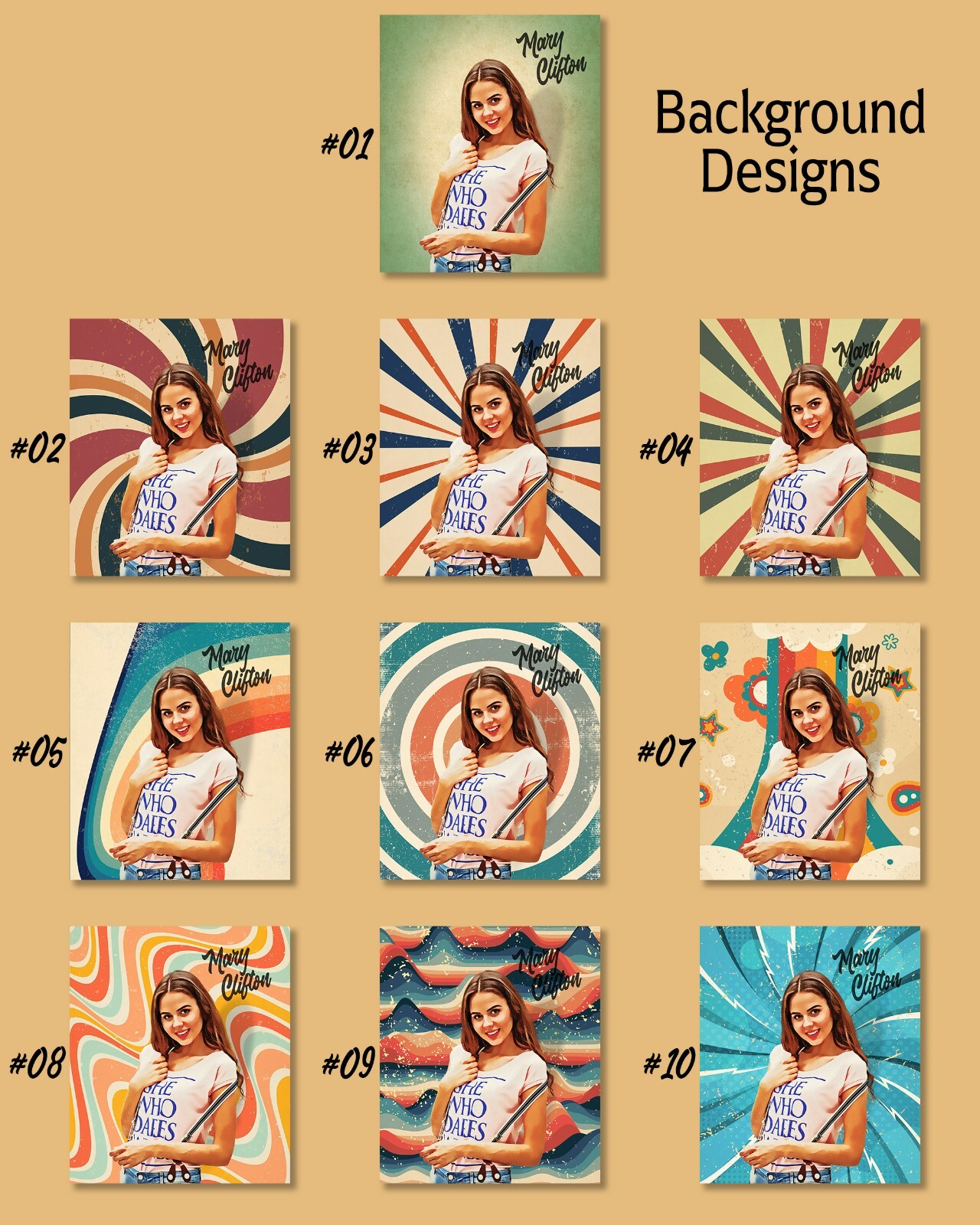 Customised Retro style portrait | Vintage style portrait print | Old style print