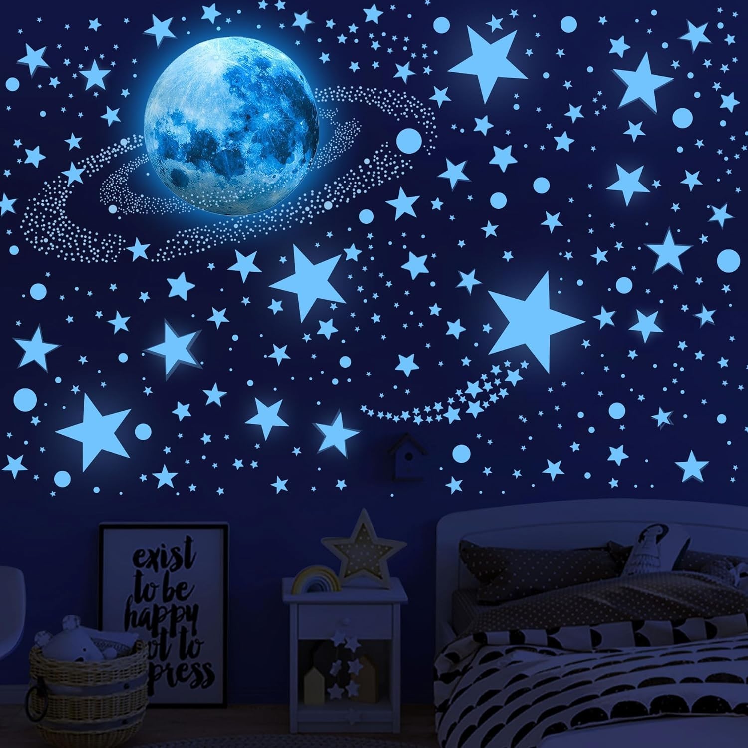 492 Glow in The Dark Stars Ceiling Stars Glow in The Dark Moon and Star Space