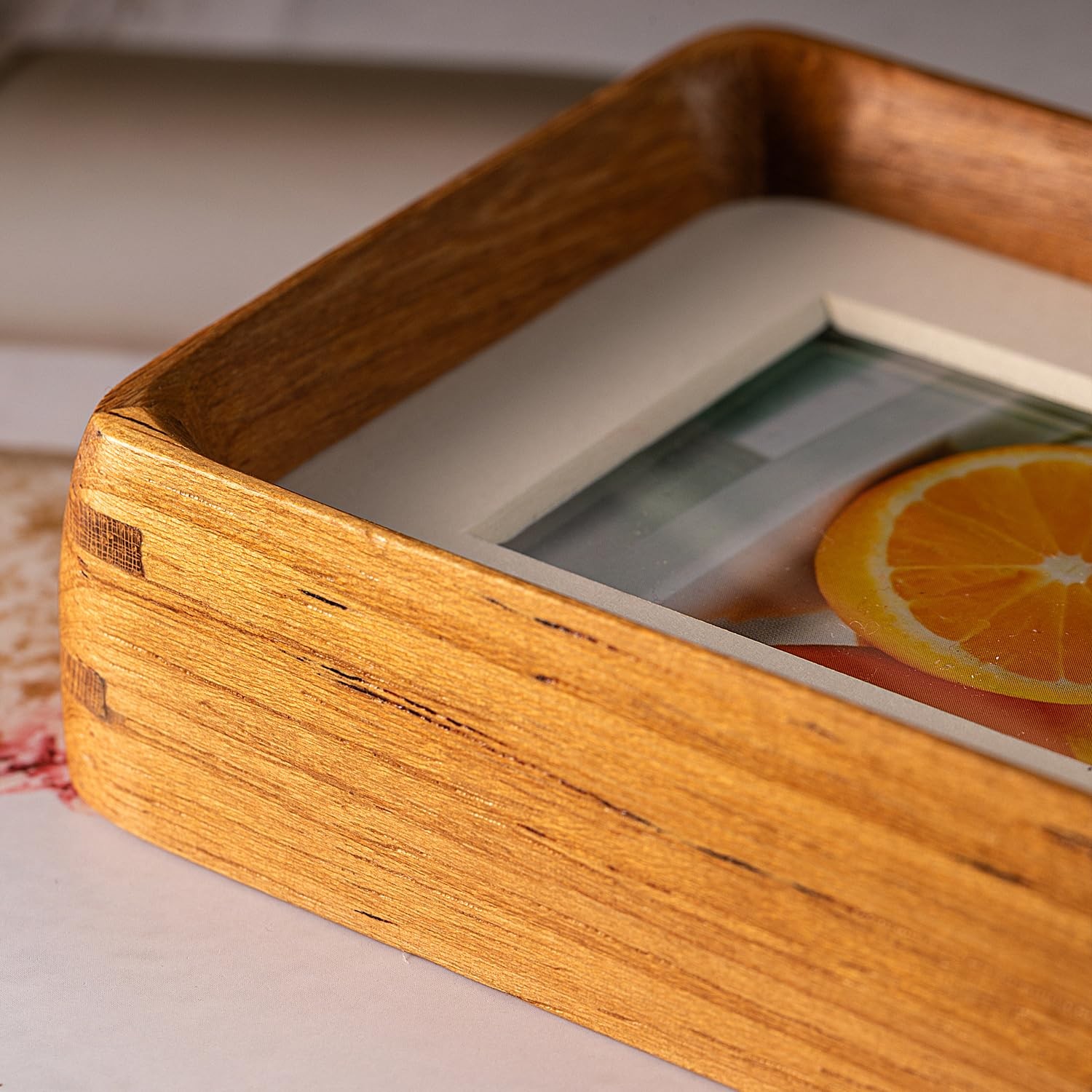 4×6 Picture Frame with 3×4 Mat – Solid Teak Wood Farmhouse Frame, Wall & Tabl…
