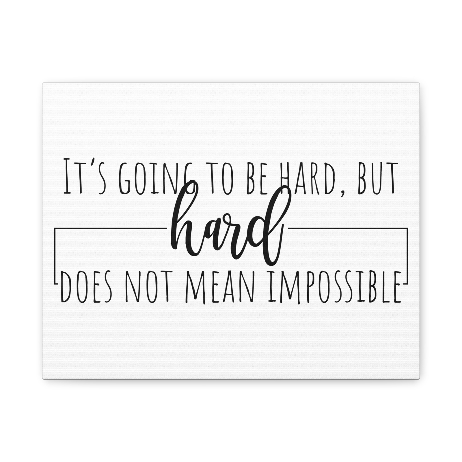 Inspirational Wall Art Canvas, Motivational Decor, It’s Going to Be Hard but