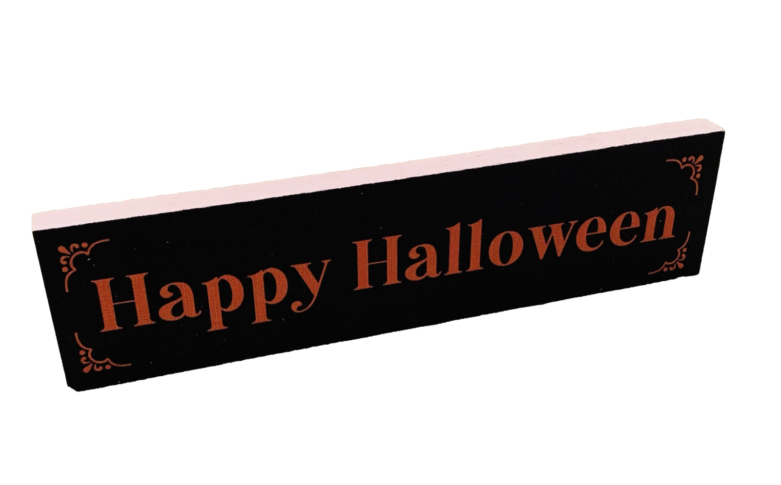 Happy Halloween Sign 6”x 1.5” P Graham Dunn Pine Wood Tier Tray Fun NEW