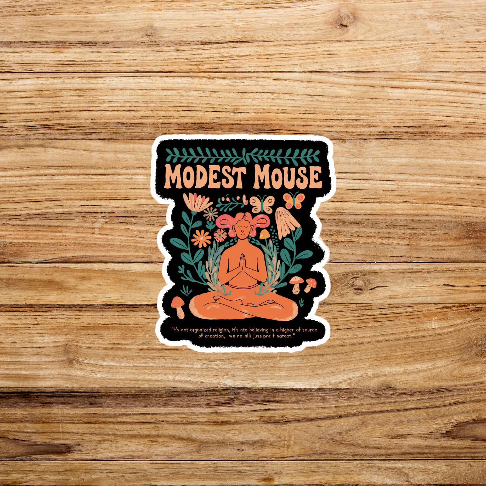 Modest Mouse Meditation Sticker – Funny Hippie Decor, Indie Band Wall Art #1700