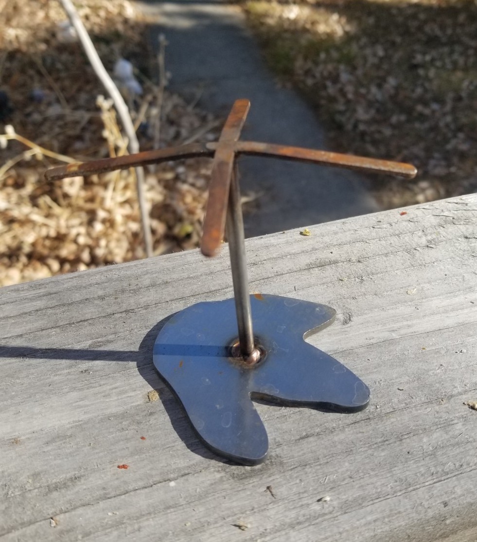 Metal Display Stand 3″ Dinosaur Foot Print Base 3.5″ Tall Unpainted