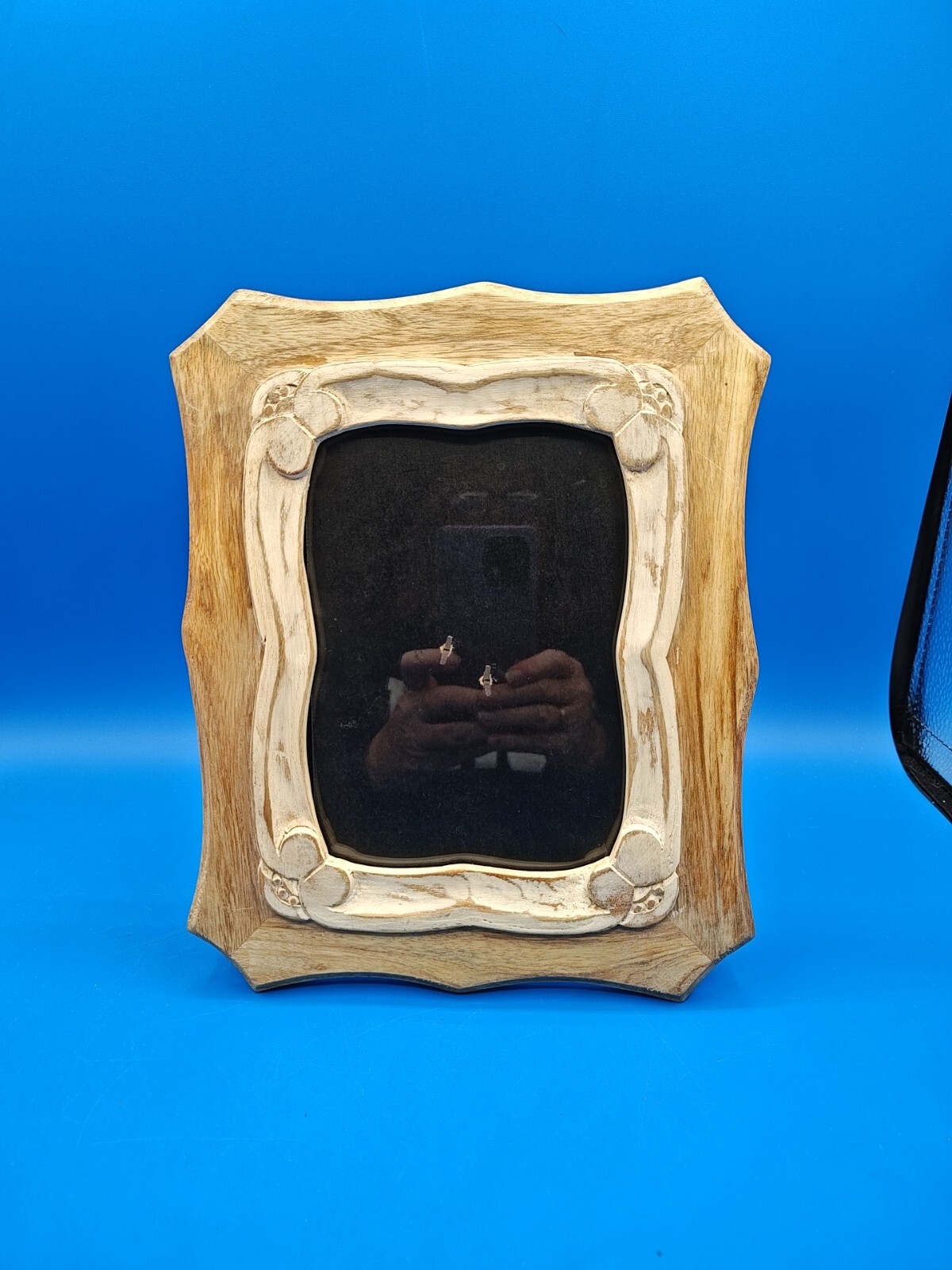 Pier 1 Imports Brown & White Wooden Decor Desk/Table Photo Frame – 5×7 in