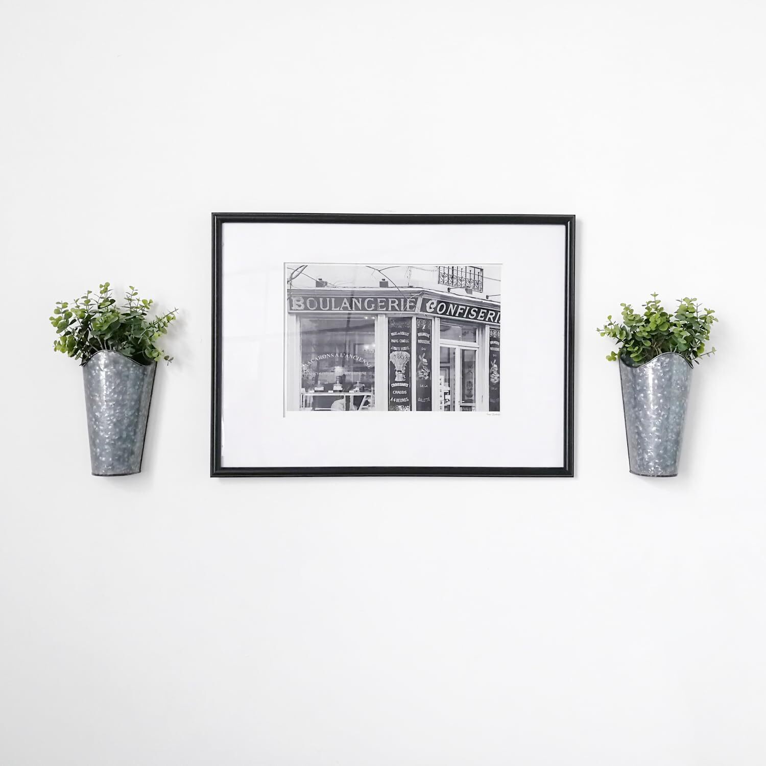 Rustic Decor Galvanized Metal Hanging Wall Vase Planters (2 CT)
