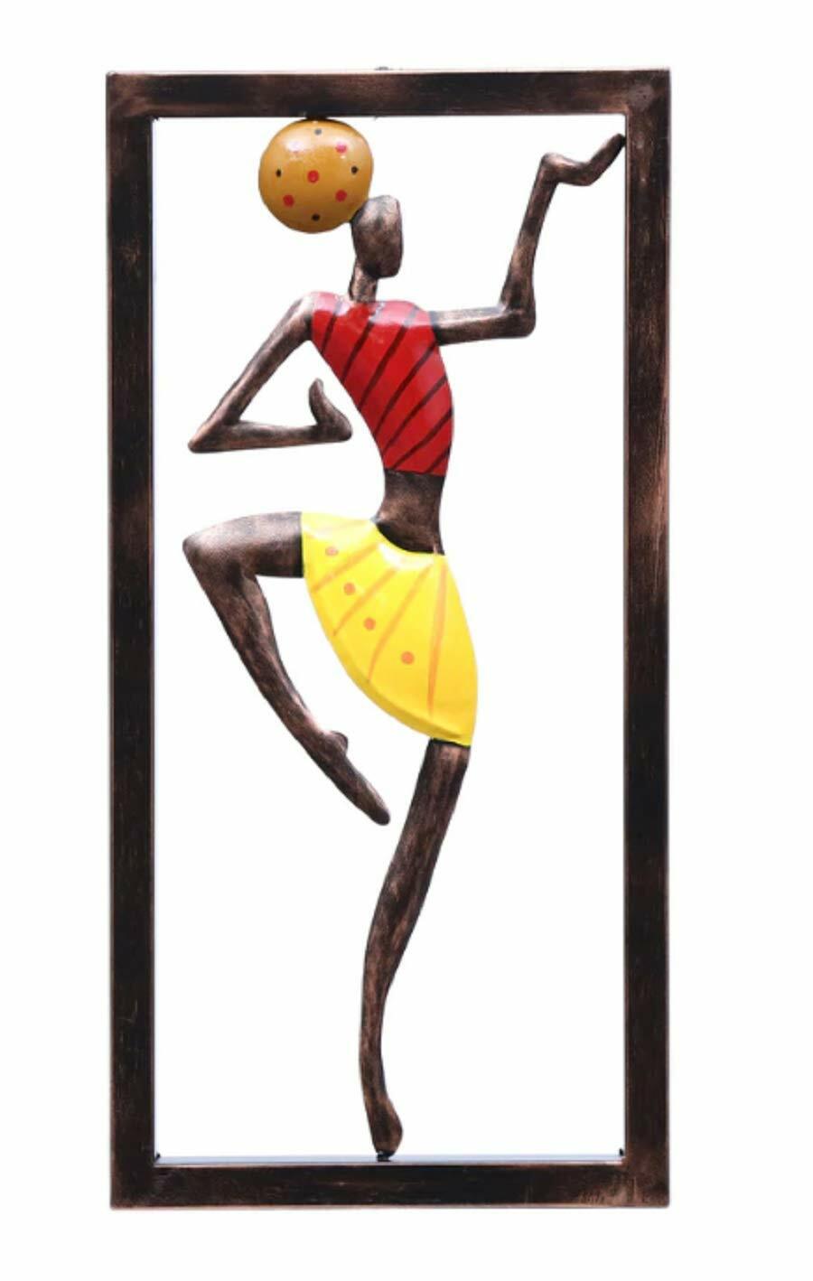 Metal Lady Frame Wall Mounted Hanging Art Sculpture Modern Art Home