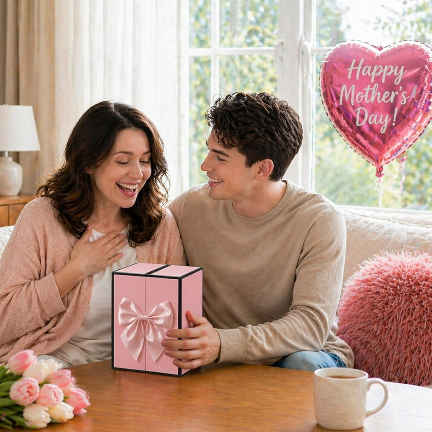 Gifts for Mom Mothers Day Birthday – Elegant Preserved Roses with Teddy Bear and