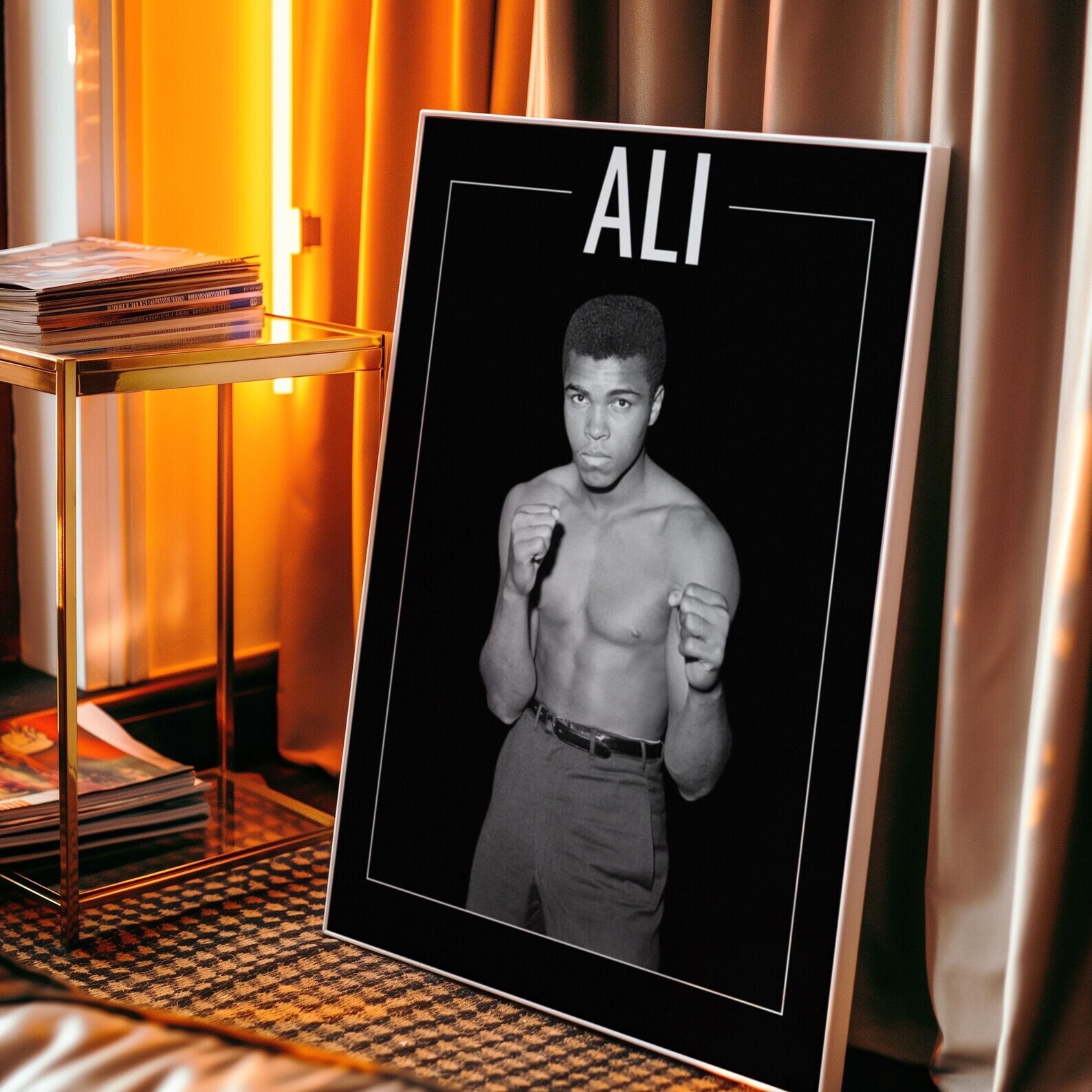 Muhammad Ali Poster, Retro Boxing Wall Art, Vintage Sport Print