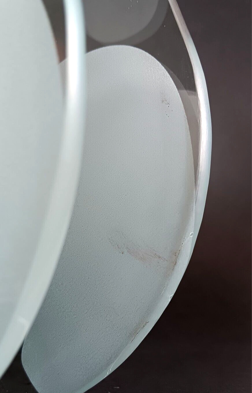 Bud Vase Frosted Glass Red Dot Mushroom Modern Contemporary Abstract Minimalist