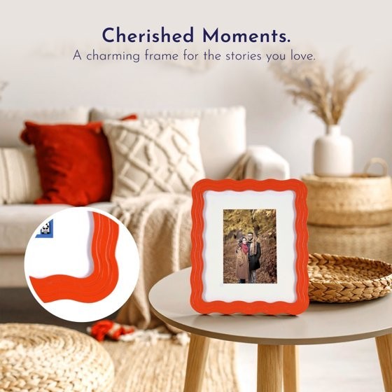 Mainstays by Becky G. Wavy Photo Frame, 5x7in 8x10in Mandarin Orange