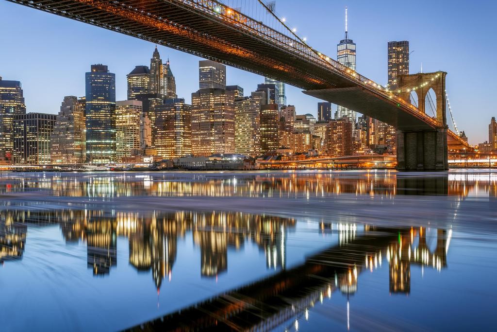 Brooklyn Bridge and New York City Skyline Photo Art Print Poster 24×36 inch