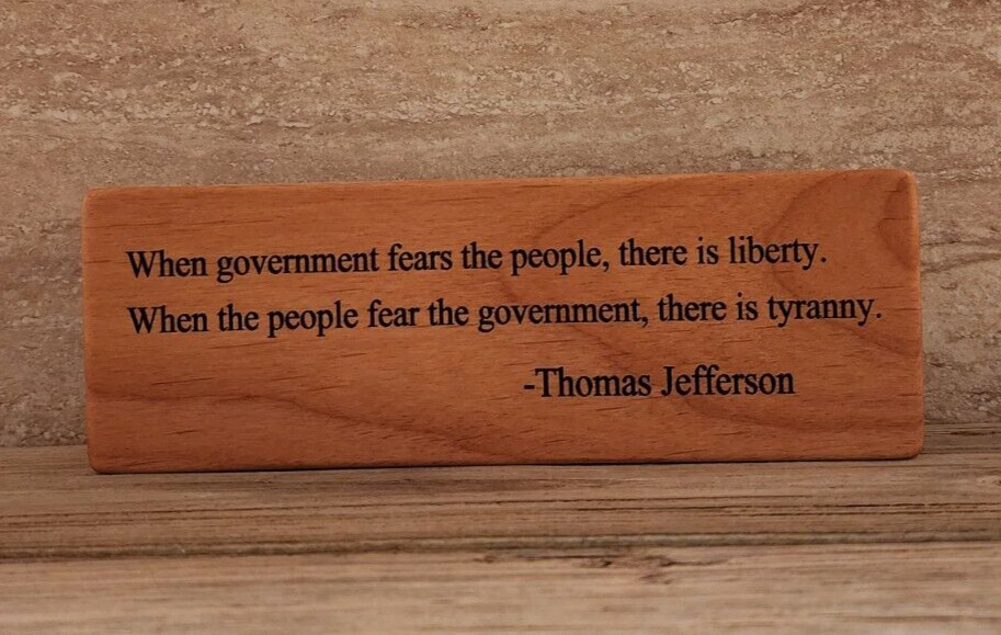 Thomas Jefferson Inspirational Quote sign, gift for him, handmade custom