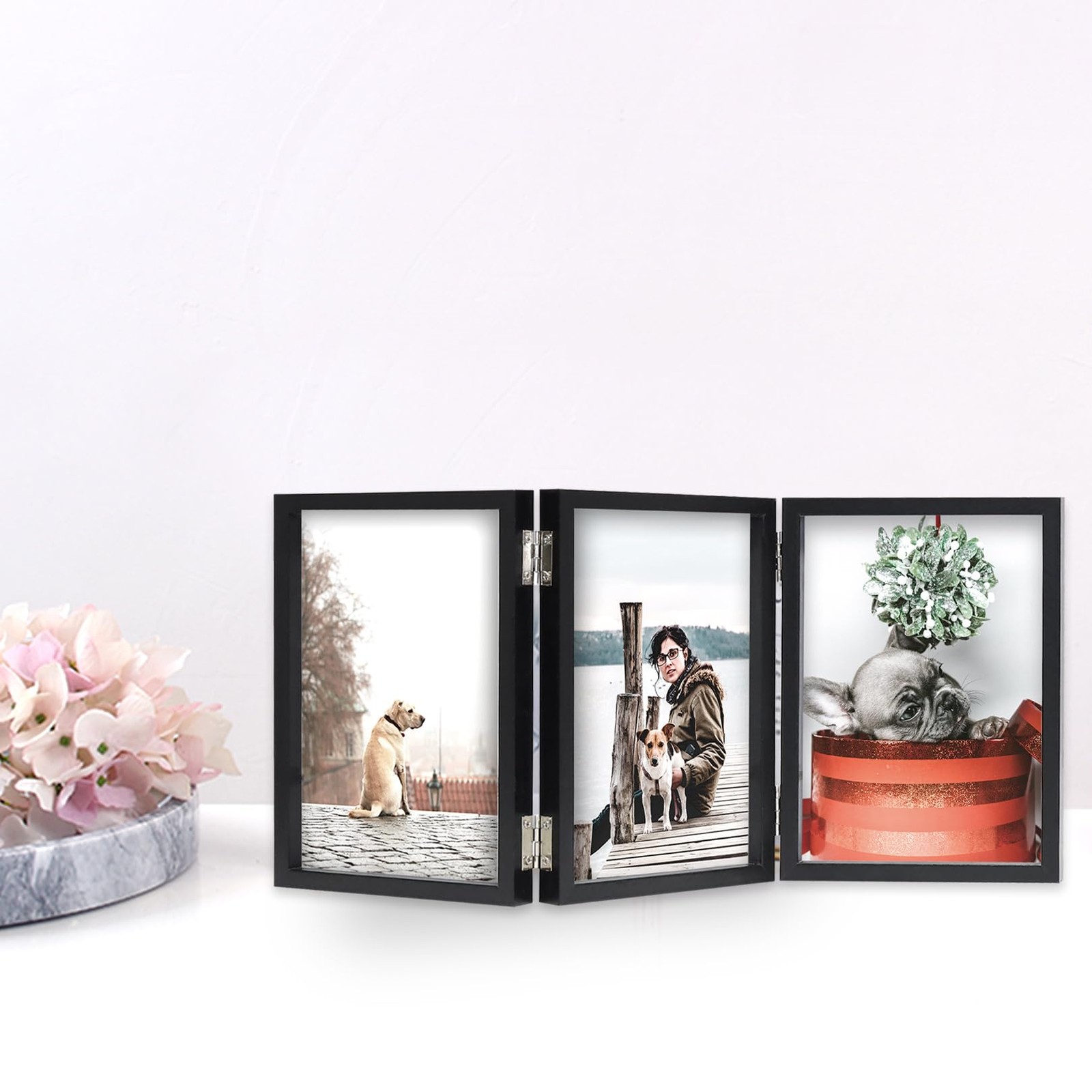 4×6 Hanging Picture Frames with Real Glass and Hemp Rope Displays 4 Photos