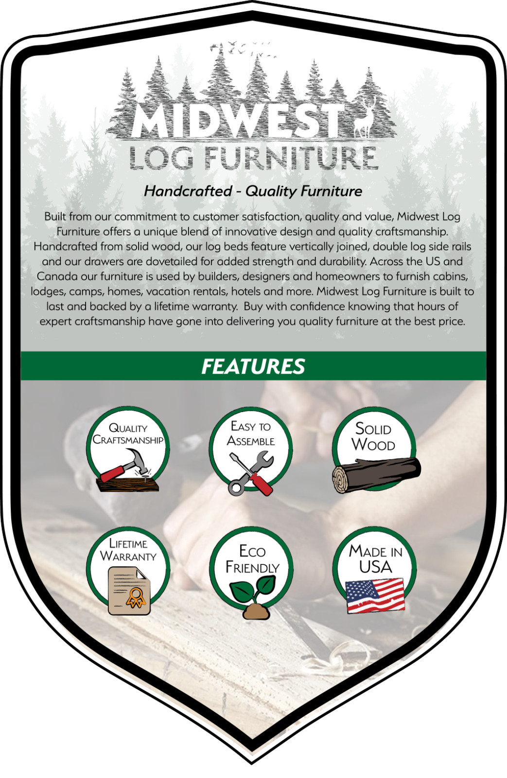 Northern Rustic Pine Log Mirror-41×35-Solid Wood/Free Shipping/Made in USA