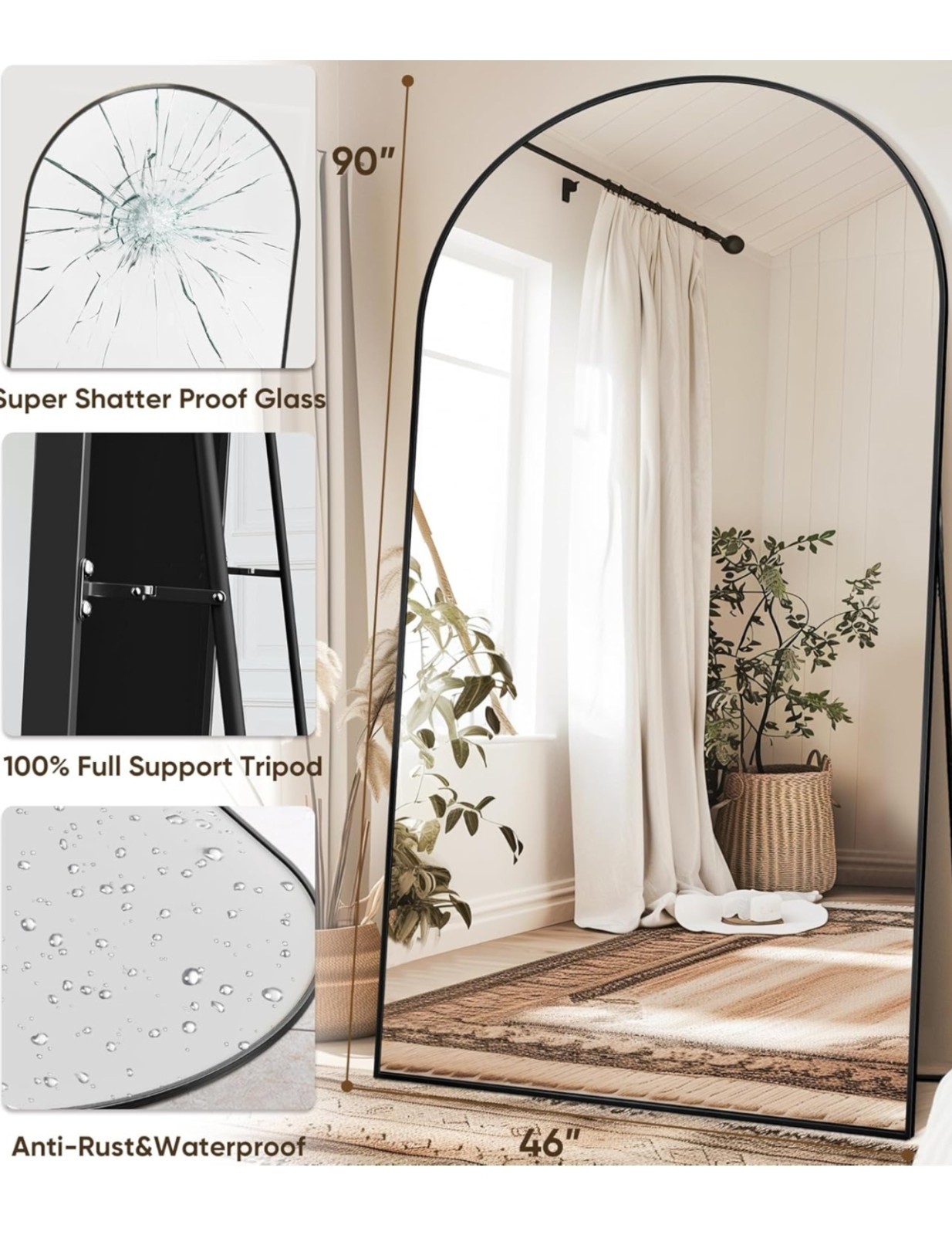 Brand New 91×46 Oversized Arch Mirror