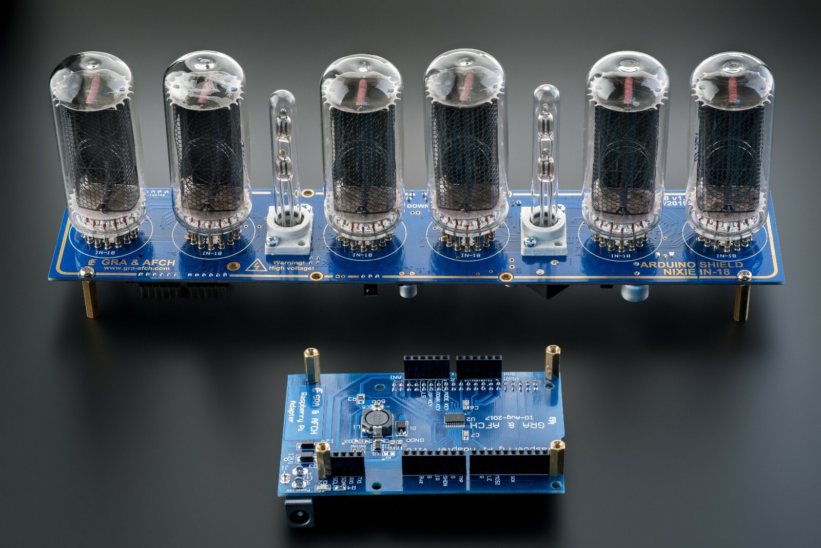IN-18 SHIELD NCS318 RASPBERRY PI HAT or ARDUINO NIXIE CLOCK [WITH OPTIONS]