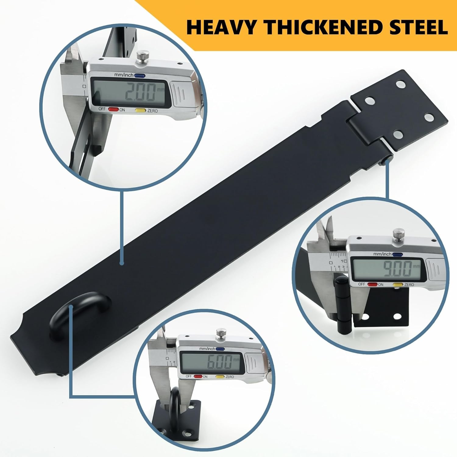 Alise Door Hasp Latch Lock,10 Inch SUS 304 Stainless Steel 10 Inch, Black