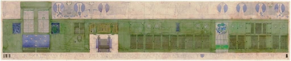 Design for a Library Glasgow House : Charles Rennie Mackintosh : Art Print