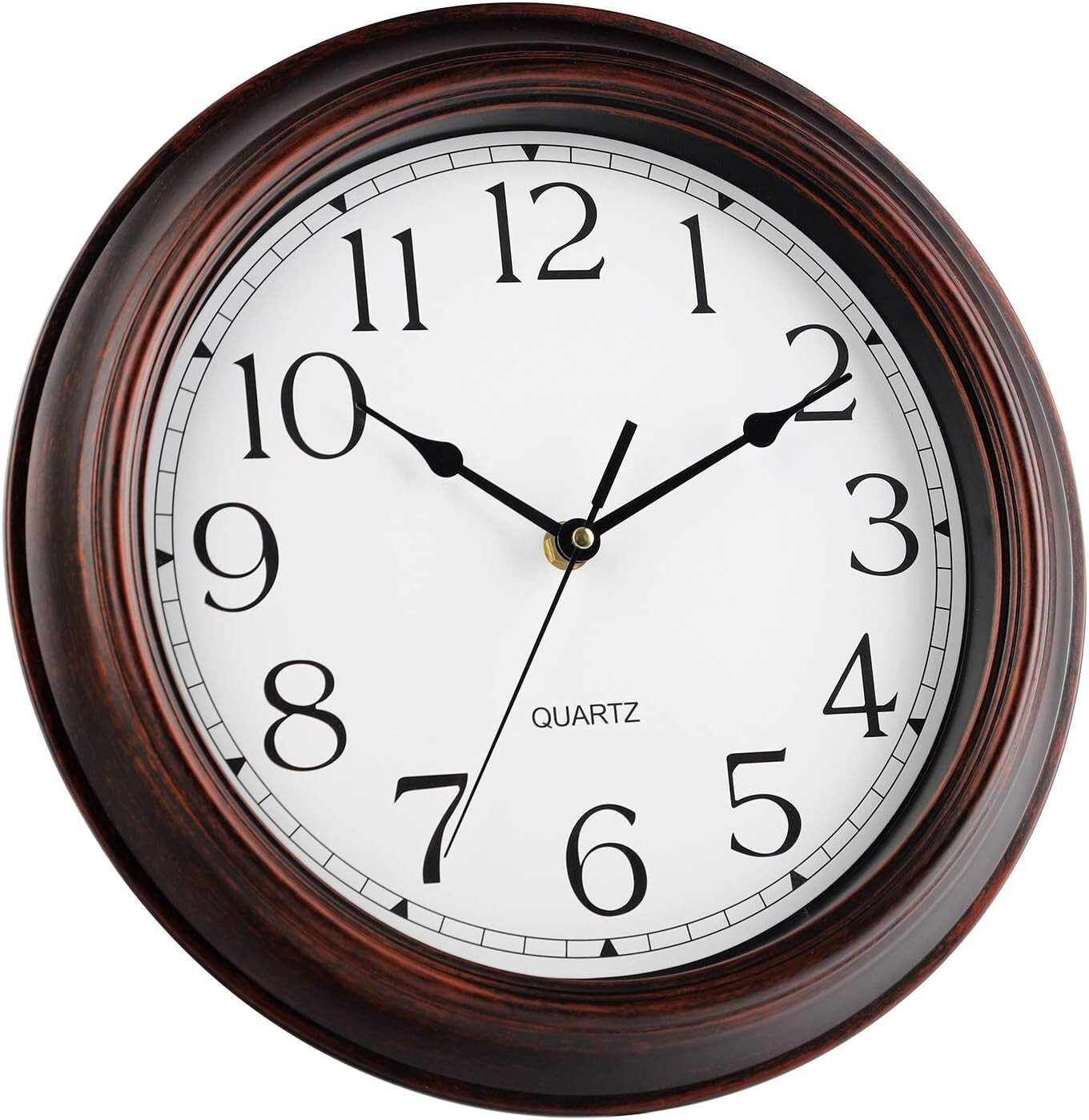 Wall Clock Vintage Retro Silent Battery Operated 12 Inch Non-Ticking Decorative