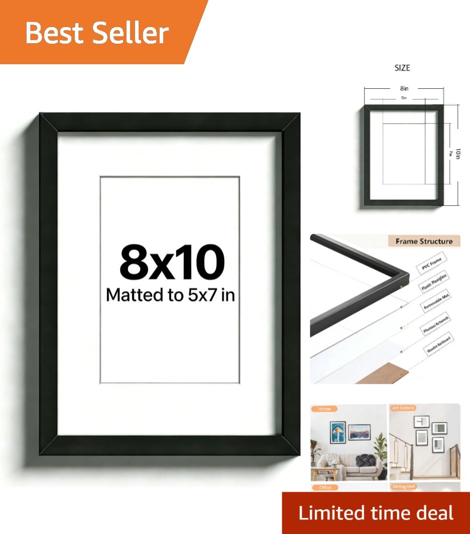 Elegant 8×10 Black Picture Frame – Classic Minimalist Wall Hanging Design