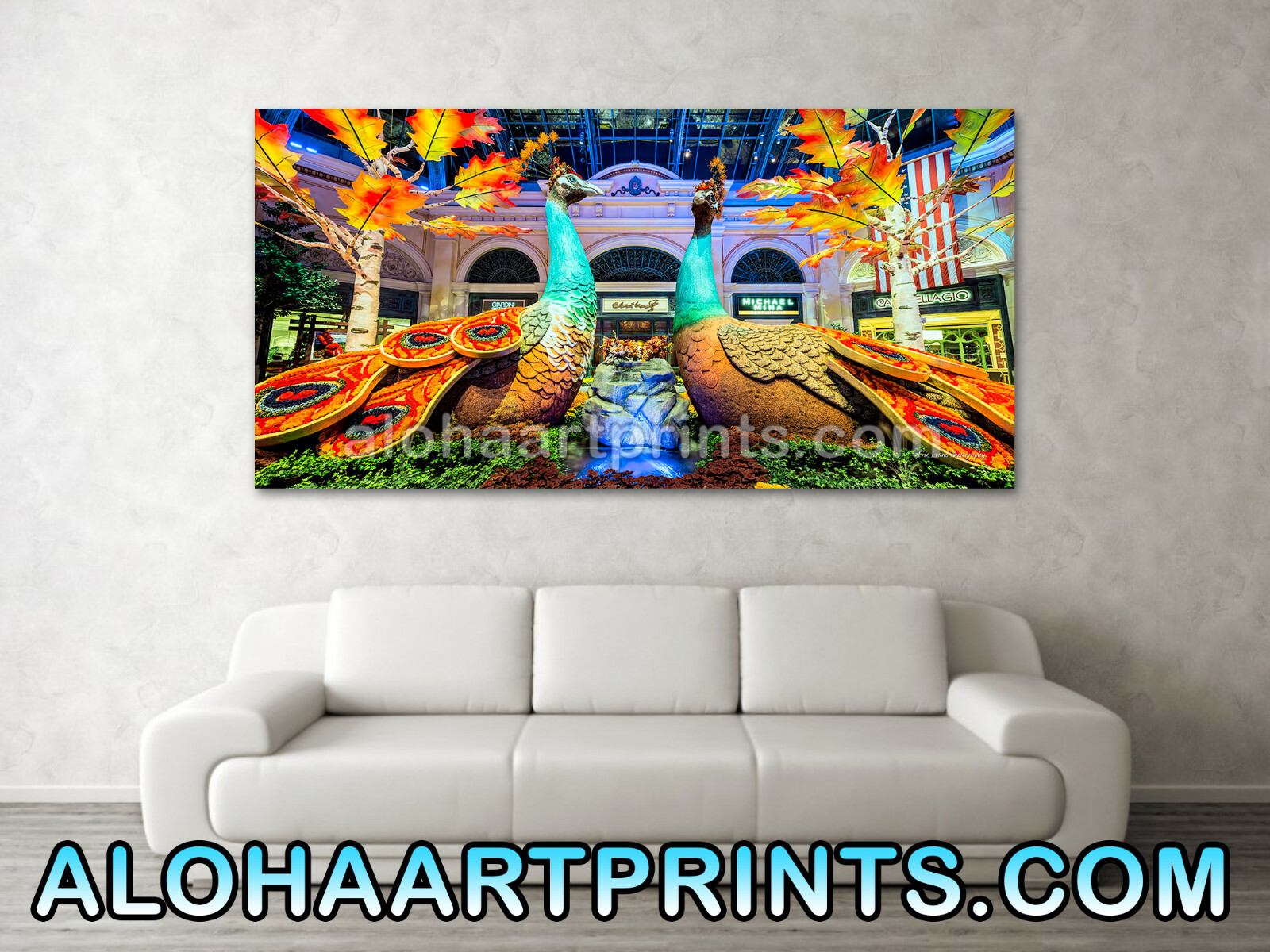 Bellagio Conservatory Fall Peacock Display Las Vegas Fine Art Print 18 by 36