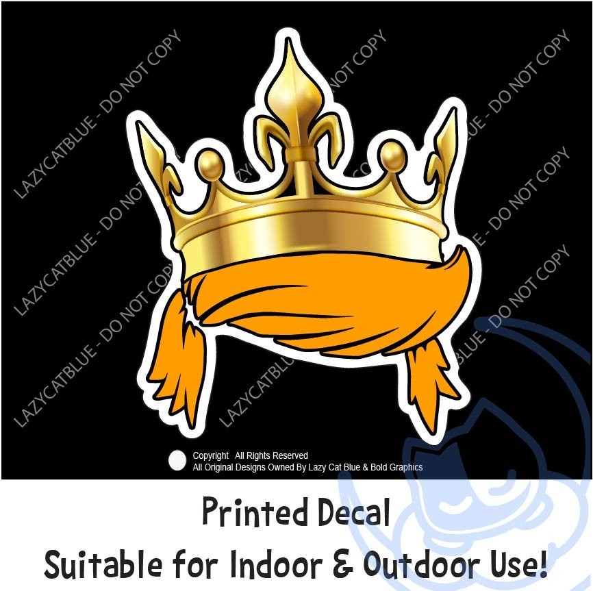 Trump Hair King Crown Decal Sticker MAGA America Great Political Anti Liberal US