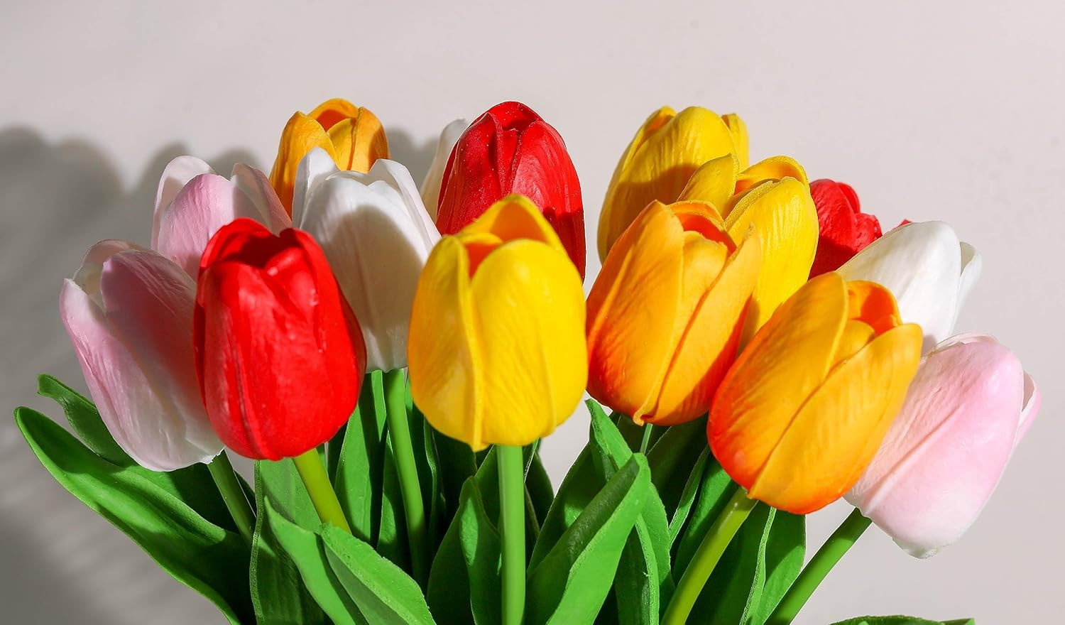 Artificial Tulip Flowers – 15 Pcs Real Touch PU for Home and Events Decor