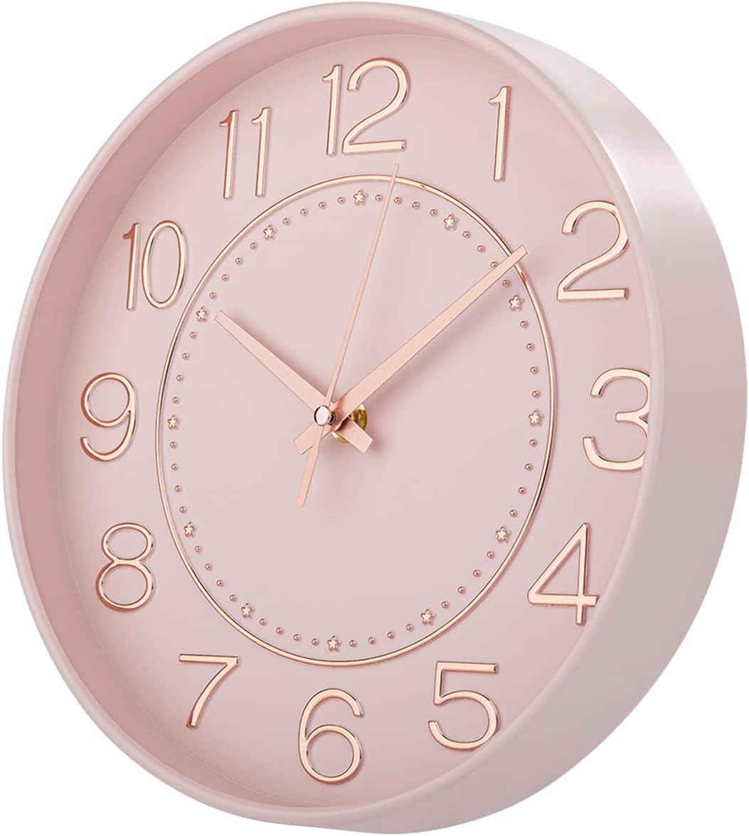 Battery Powered Modern 10” Wall Clock – Silent Decor for Living Room or Office