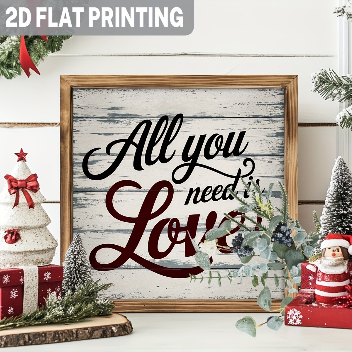 All You Need Is Love Wooden Framed Plaque Sign Romantic Home Desktop Decoration