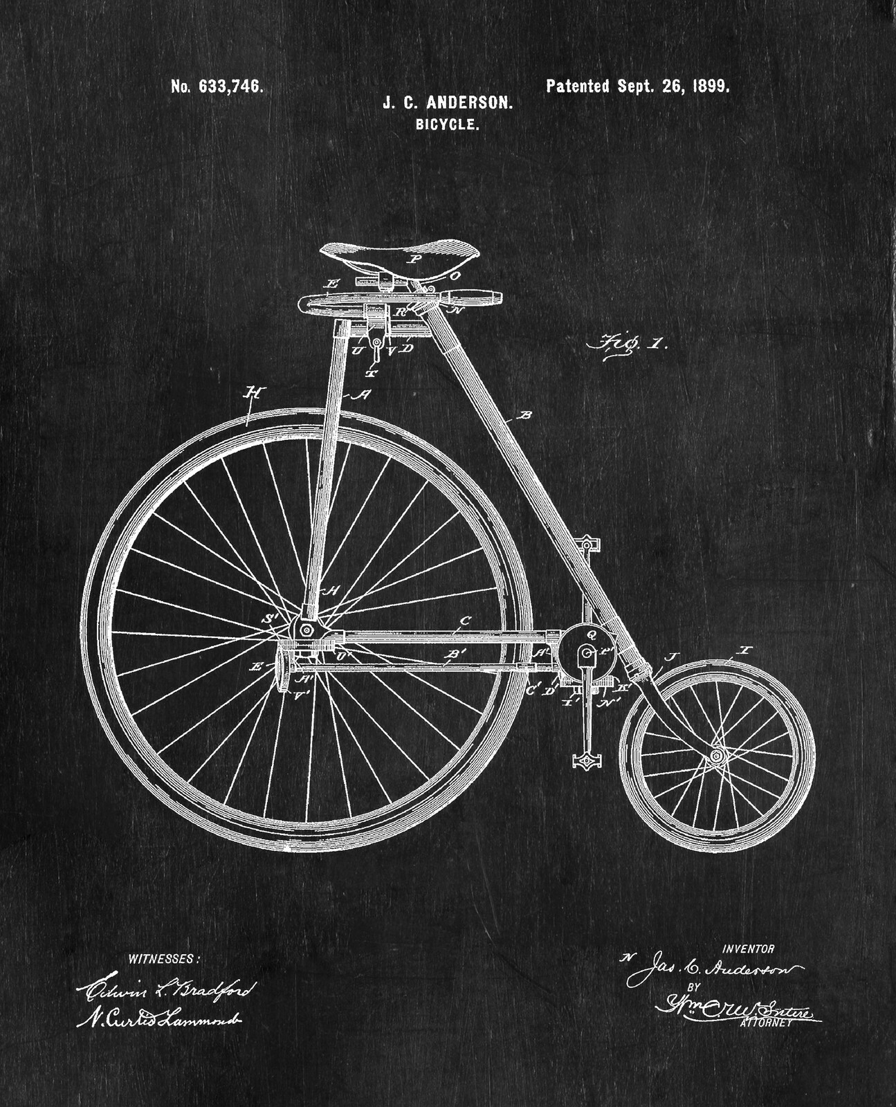 6 Bicycle Patent Wall Art Prints – 8″x10″ – Bike Decor – Cycling Cyclist Gifts