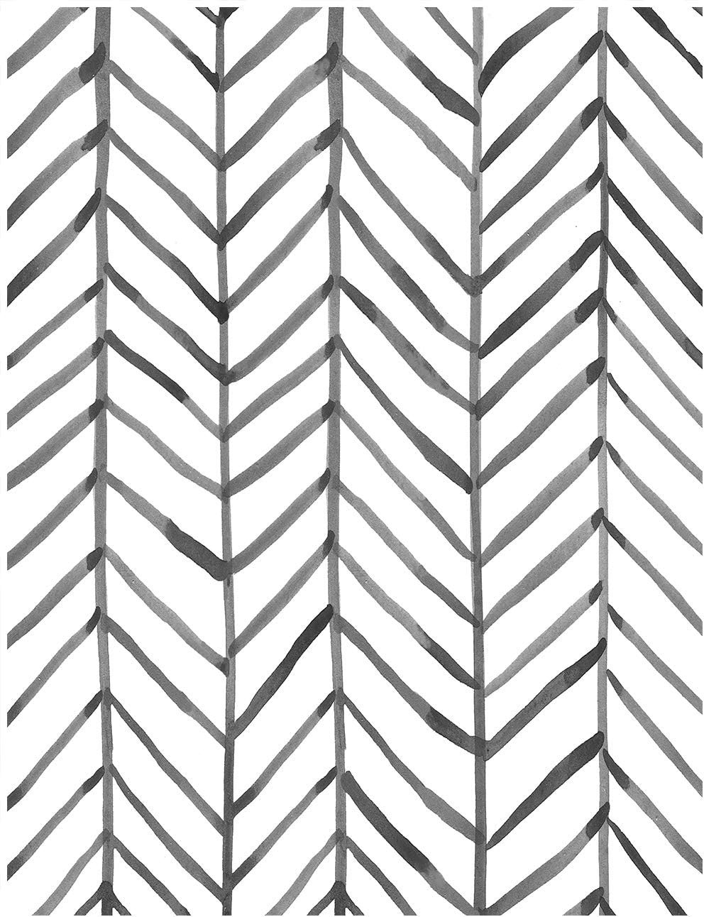 Peel Stick Accent Wallpaper Herringbone Black White Vinyl Removable Modern