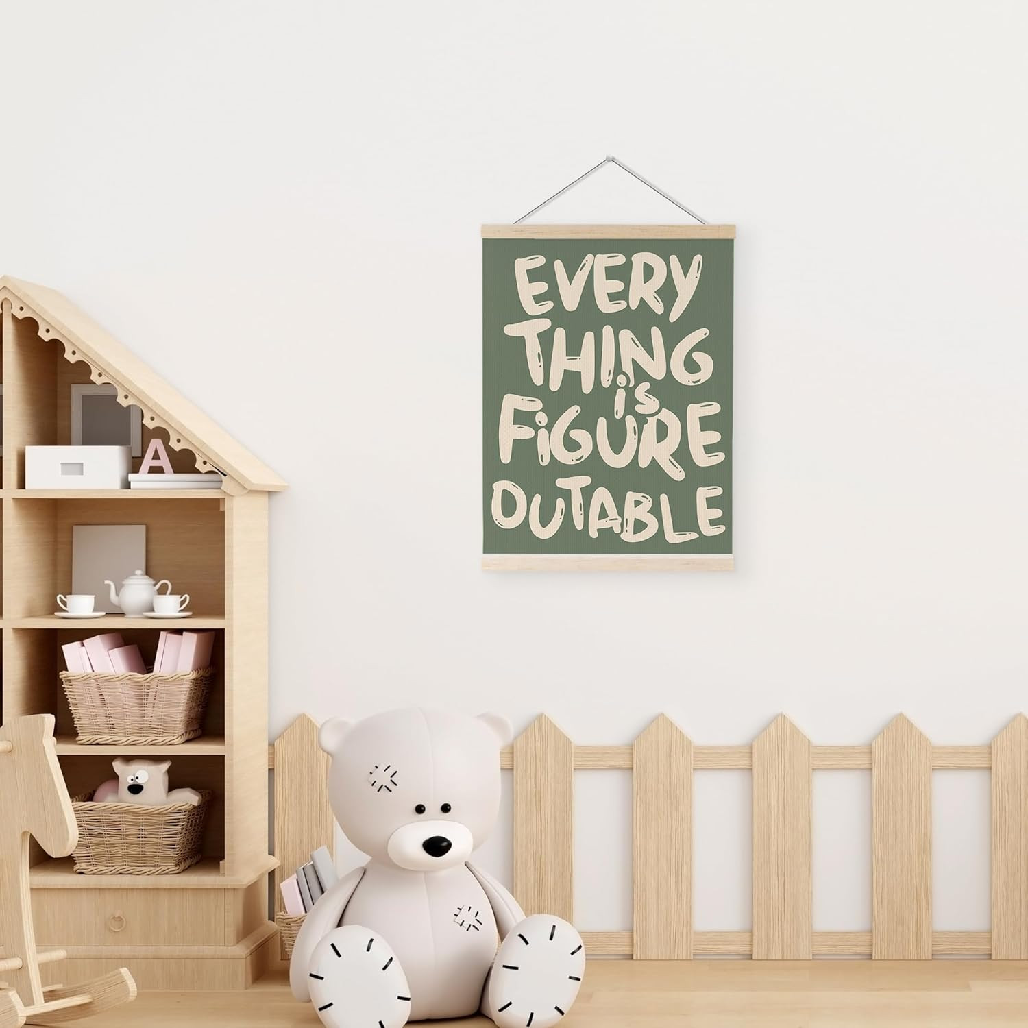 Everything Is Figureoutable Inspirational Wall Art Poster Hanger Frame, Positive
