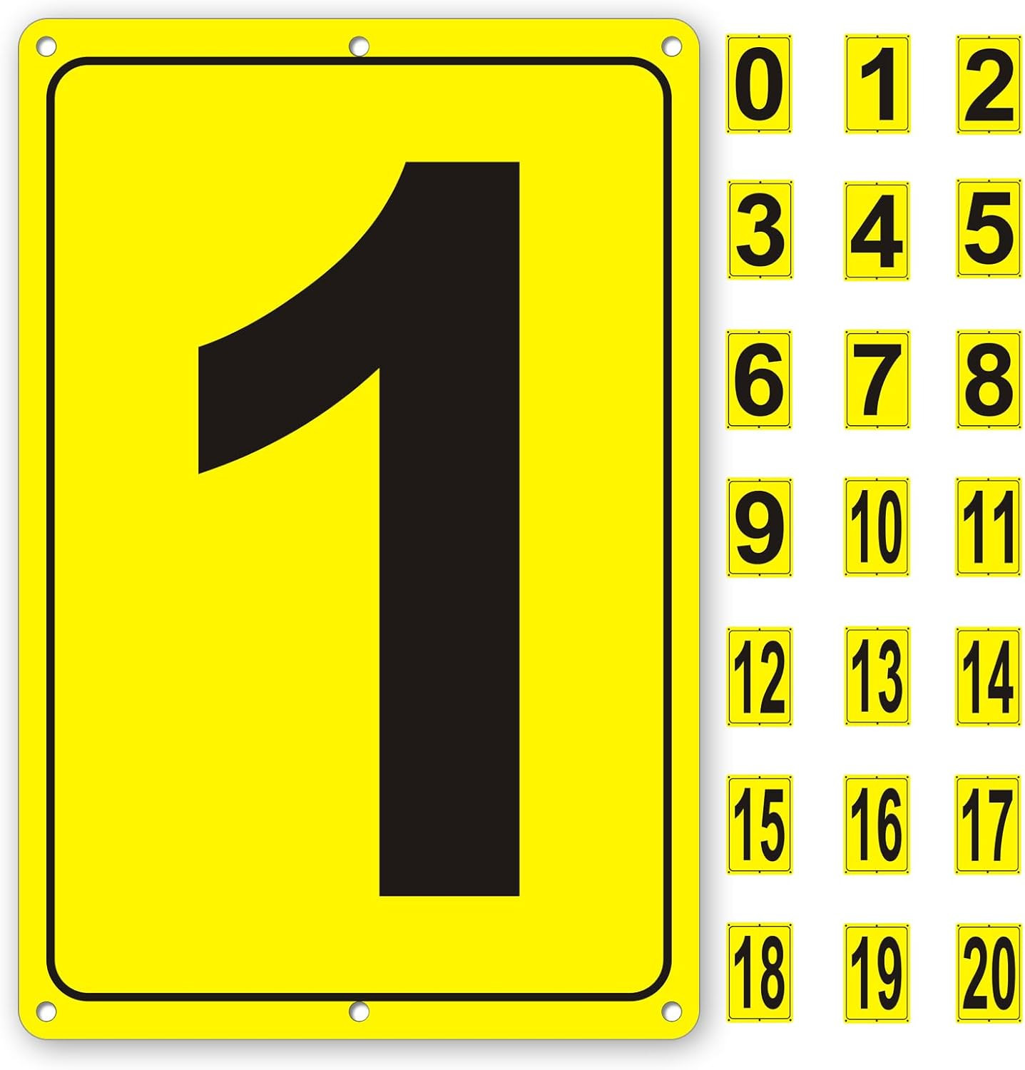 Weatherproof Metal Number Sign for Tennis Courts and Parking Lots, 12×8 Inches