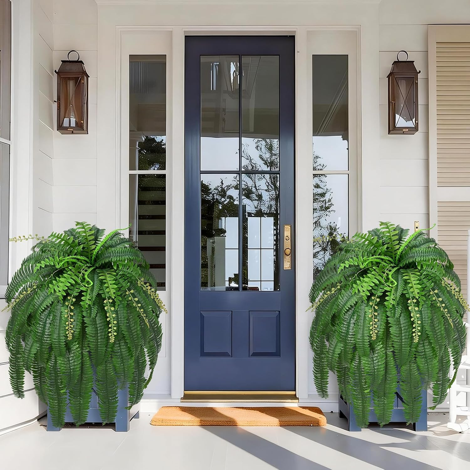 2 Pcs 67″ Fake Ferns Large Artificial Plants Outdoor, Artificial Ferns for Outdo