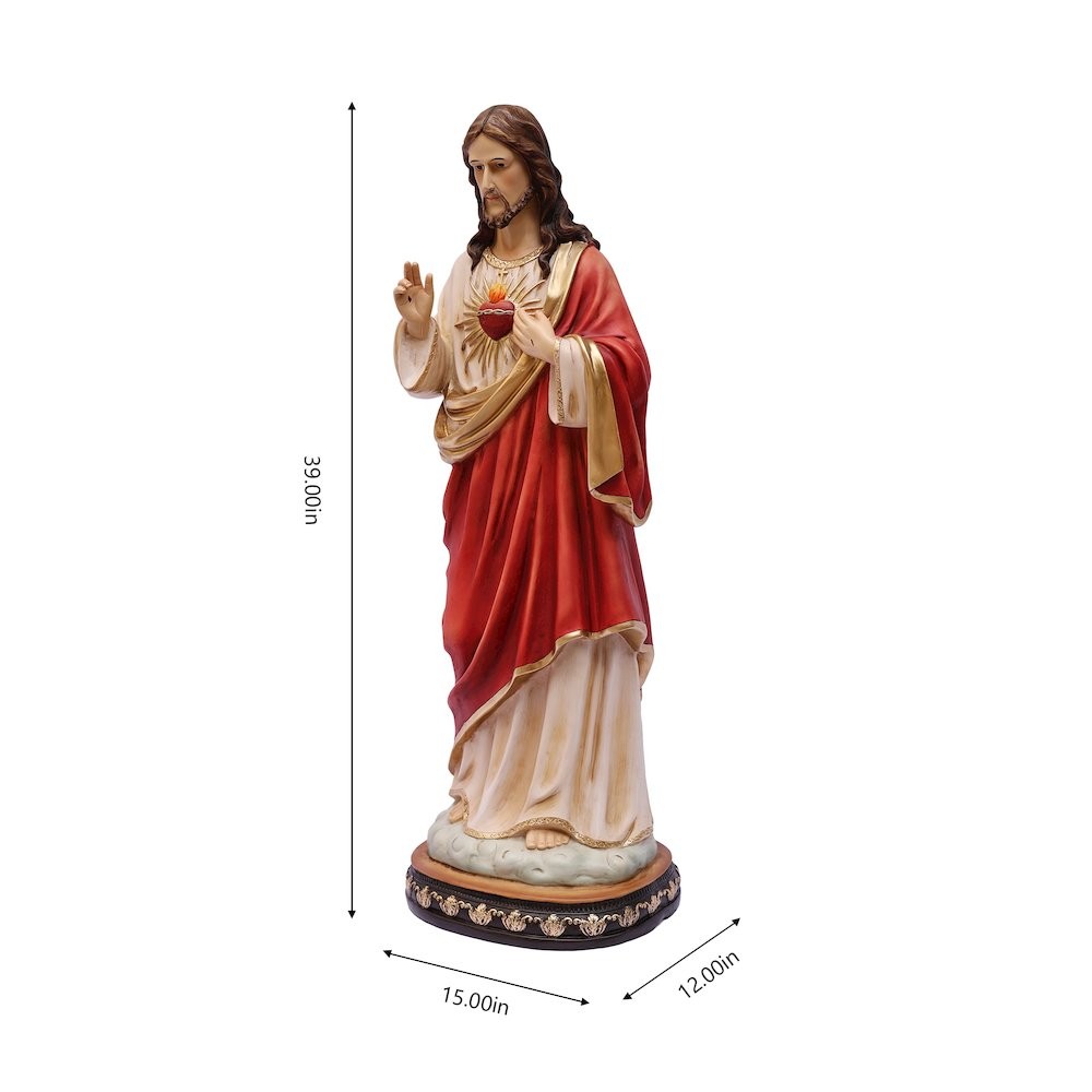 39 in Sacred Heart of Jesus Statue Religious Decor Indoor/Outdoor