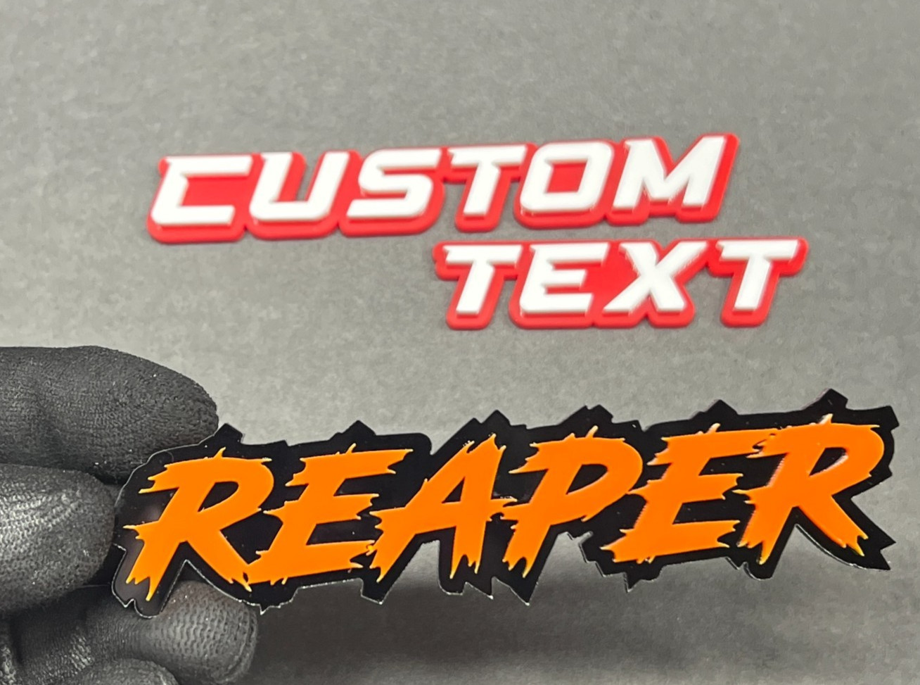 Custom Lazer-Cut Car Acrylic Emblem Badge MULTI COLOR Customized Text Names.