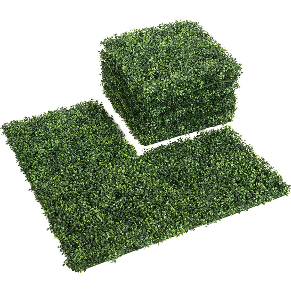 12 PCS 20″x20″ Artificial Boxwood Plant Wall Panel Hedge Privacy Fence Green